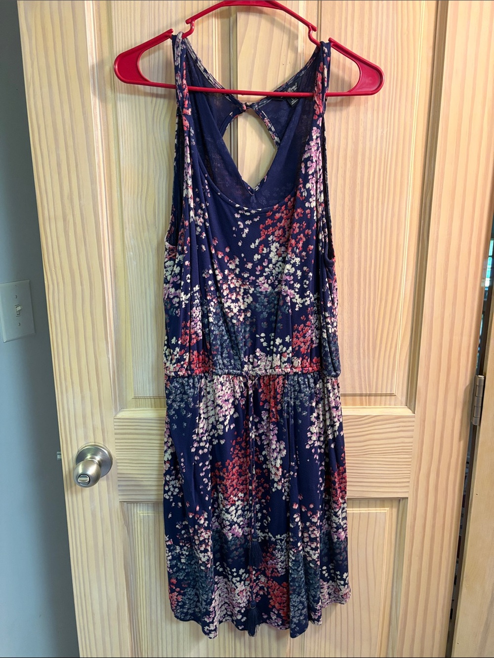 Lucky Brand Navy Floral Keyhole Midi Dress